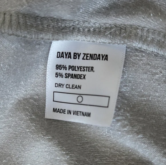 Daya By Zendaya Velour Velvet Silver Gray Track Jacket Zip Up Long Sleeve Sz XS - Picture 10 of 16